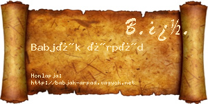 Babják Árpád névjegykártya