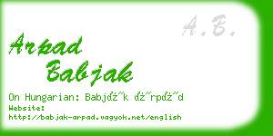 arpad babjak business card